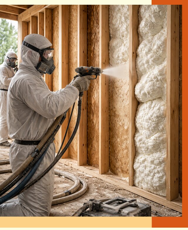 Утепление каркасного дома ППУ в чернушке от 2844 руб./м2 — работа под ключ | ТепломастерЧрш