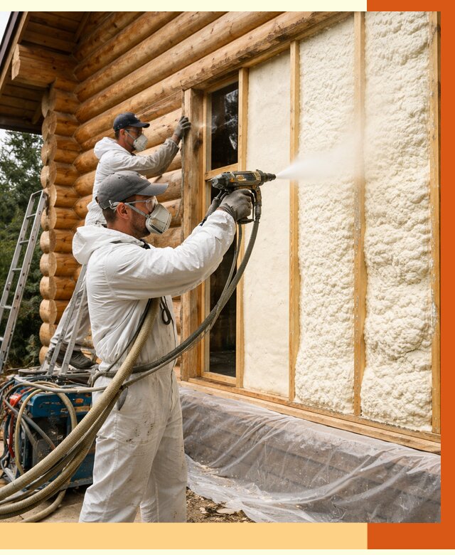 Утепление деревянного дома ППУ в чернушке от 4266 руб/м2 | ТепломастерЧрш — под ключ