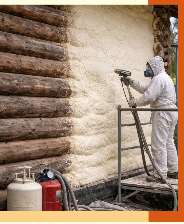 Утепление бревенчатого дома ППУ в чернушке под ключ от 6348 руб. | ТепломастерЧрш