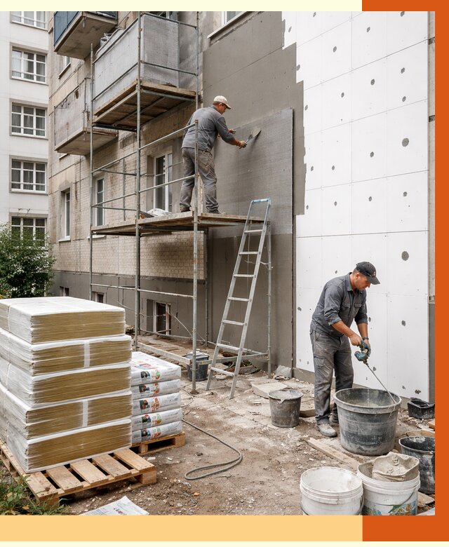 Утепление квартиры снаружи в чернушке от 6246 руб/м2 под ключ | ТепломастерЧрш