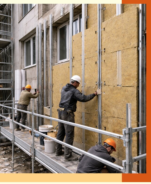 Утепление вентилируемого фасада в чернушке от 5687 руб/м2 — монтаж и утепление вентфасад | ТепломастерЧрш