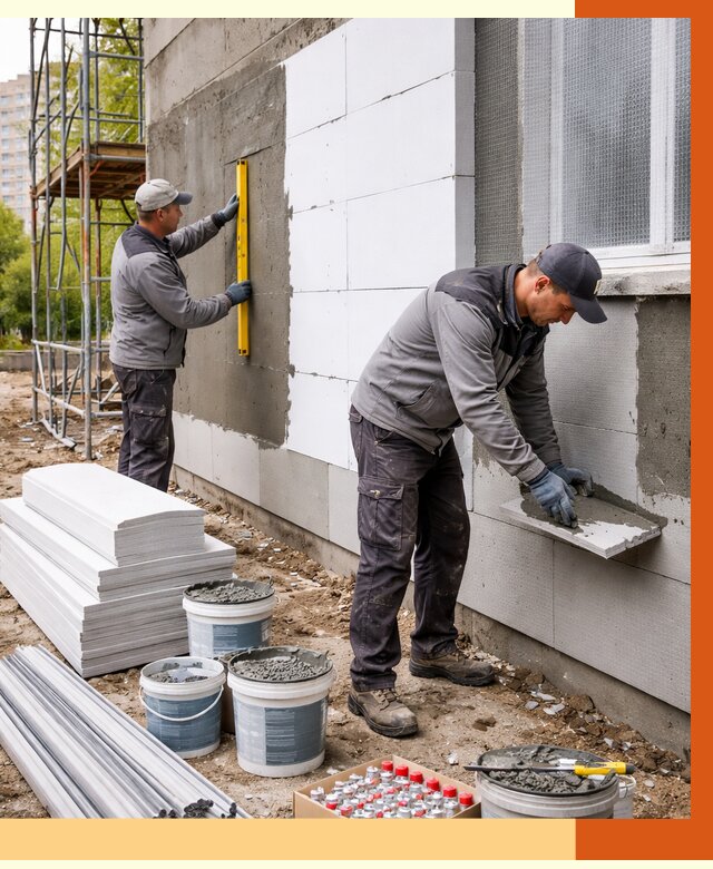 Утепление фасада и стен снаружи в чернушке от 4266 руб. | ТепломастерЧрш