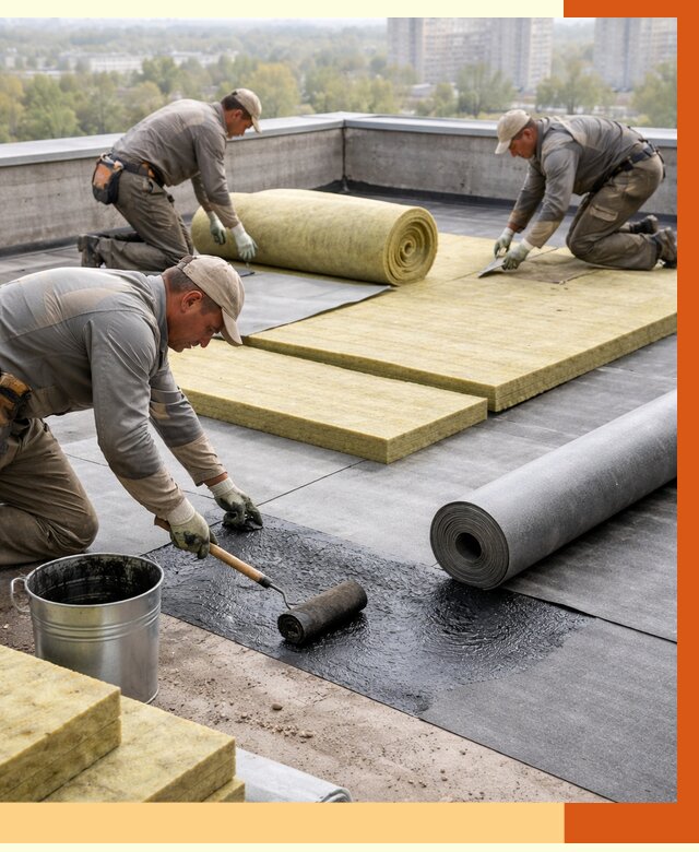 Утепление плоской крыши в чернушке от 7312 руб./м2 под ключ | ТепломастерЧрш