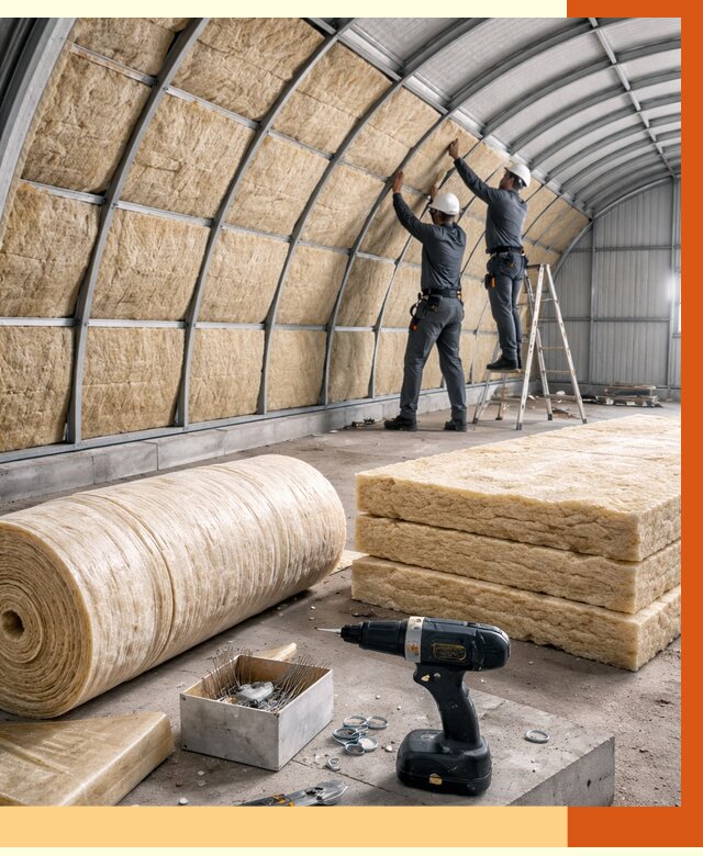 Утепление арочного ангара в чернушке от 3250 руб./м2 под ключ | ТепломастерЧрш