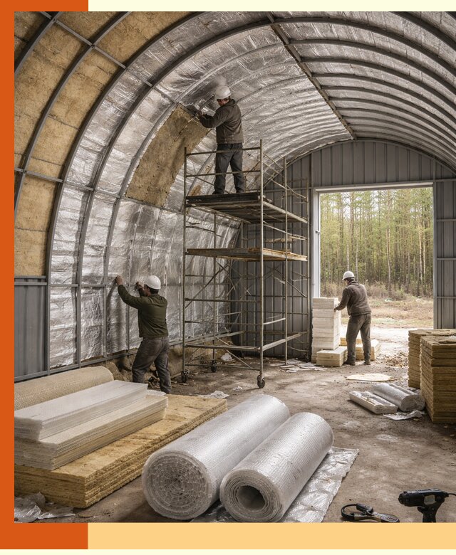 Утепление арочного ангара под ключ в чернушке