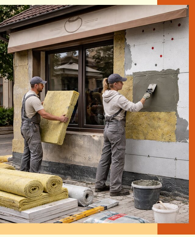 Утепление кафе в чернушке от 4266 руб/м2 — комплексно под ключ | ТепломастерЧрш