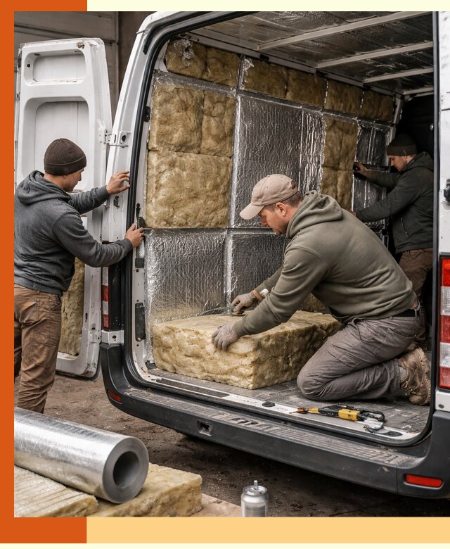 Утепление фургона в чернушке: профессиональная теплоизоляция и шумоизоляция
