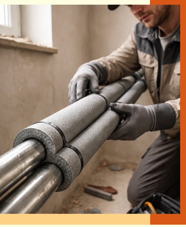 Утепление труб отопления в чернушке от 2894 руб. за м² — услуги под ключ | ТепломастерЧрш