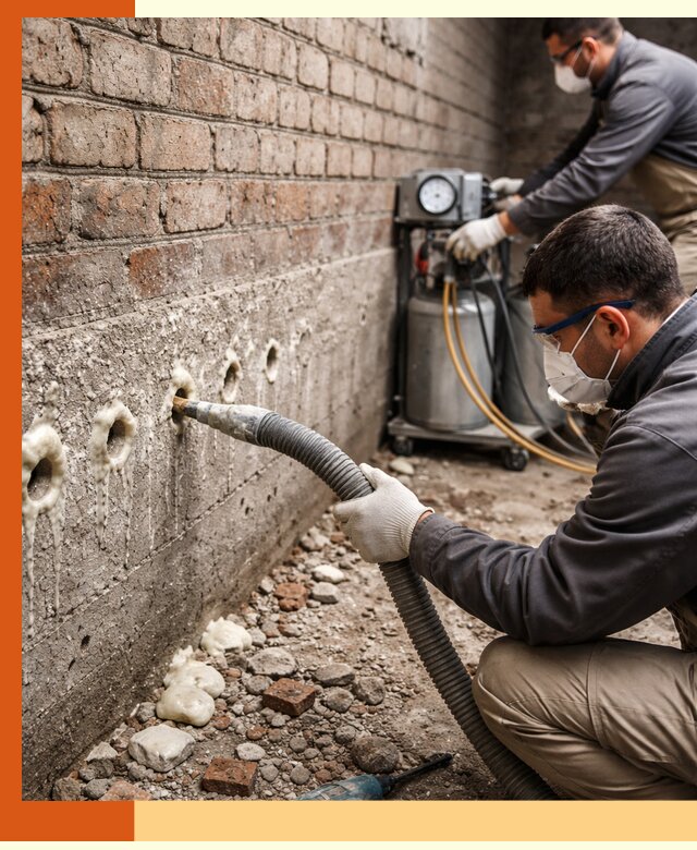 Заполнение колодцевой кладки ППУ в чернушке быстро и герметично