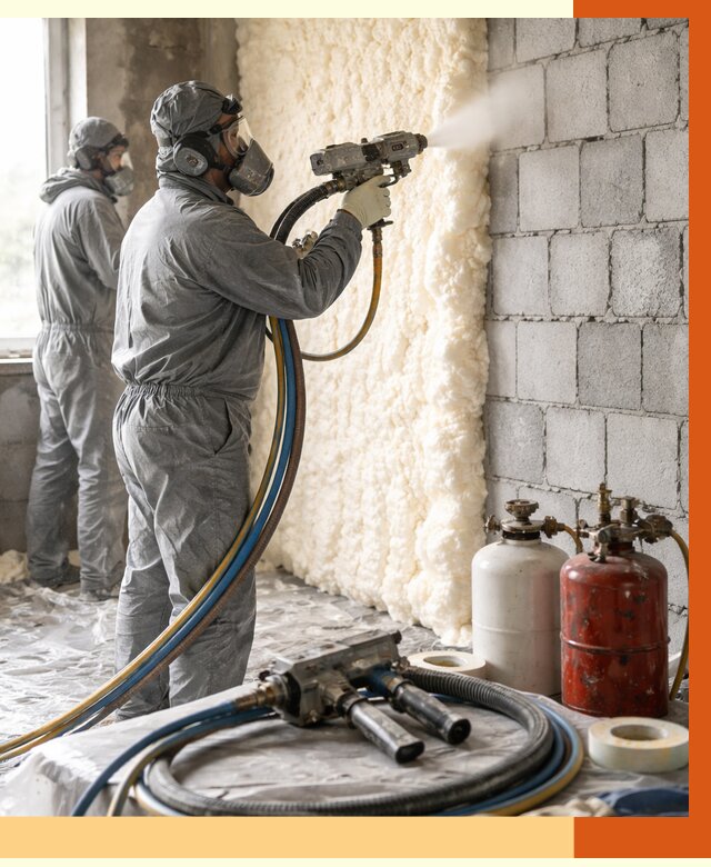 Утепление блочной стены ППУ в чернушке от 4316 руб./м² — ТепломастерЧрш