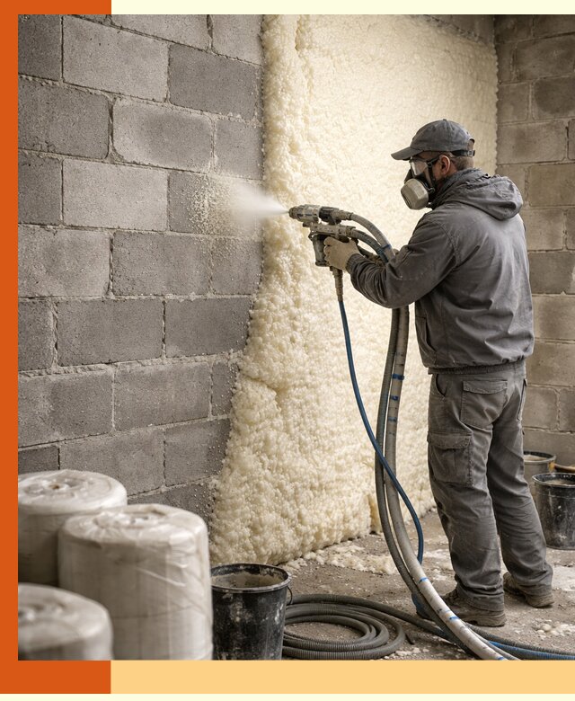 Утепление блочной стены ППУ в чернушке качественно и надёжно