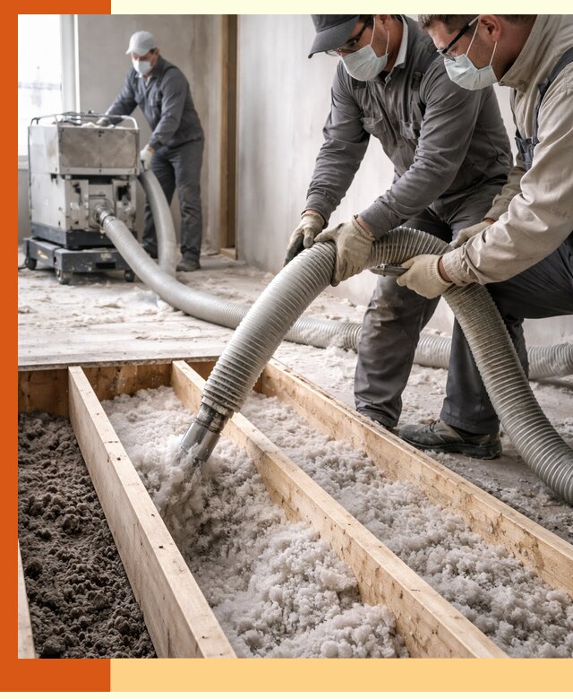 Заполнение полостей межэтажного перекрытия в чернушке эффективно и герметично