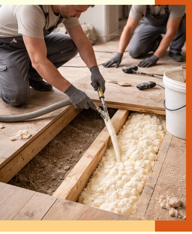 Заполнение пустот пола в чернушке от 2742 руб. — утепление пустот пола под ключ | ТепломастерЧрш
