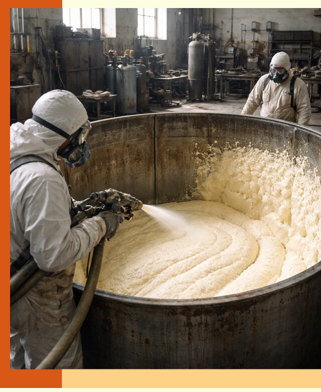 Заливка ппу в емкости с полной изоляцией и герметизацией в чернушке