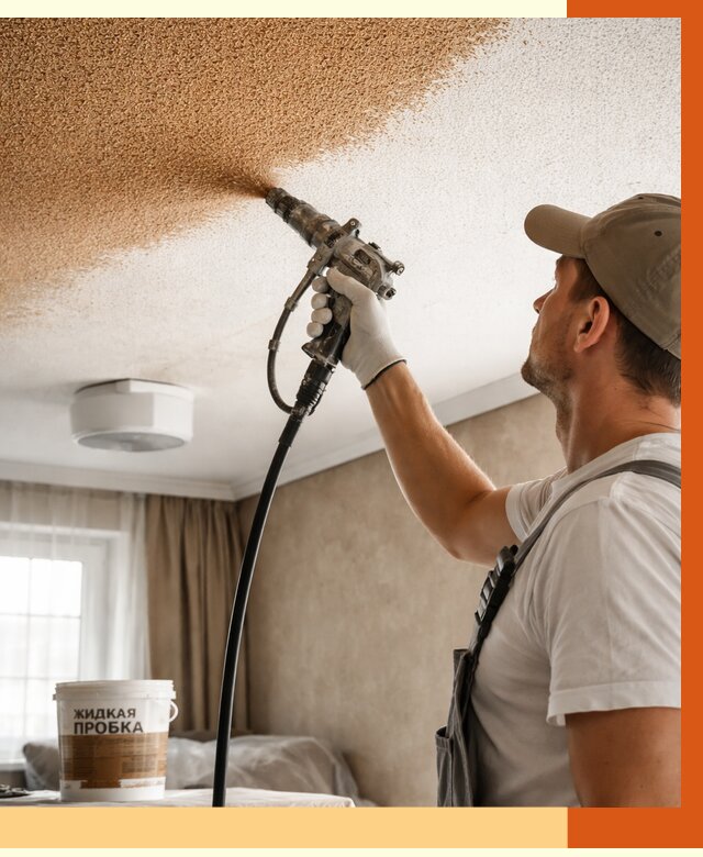 Утепление потолка жидкой пробкой в чернушке от 3555 руб. | ТепломастерЧрш