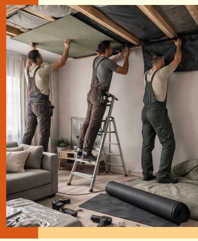 Шумоизоляция потолка в чернушке — профессиональное устранение шумов