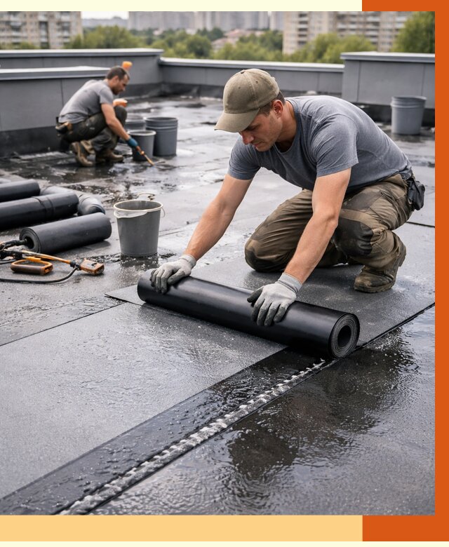 Гидроизоляция плоской кровли в чернушке от 4570 руб./м2 — профессионально | ТепломастерЧрш