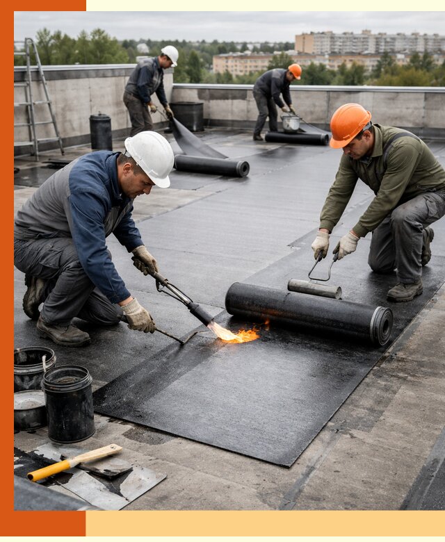 Профессиональная гидроизоляция плоской кровли в чернушке