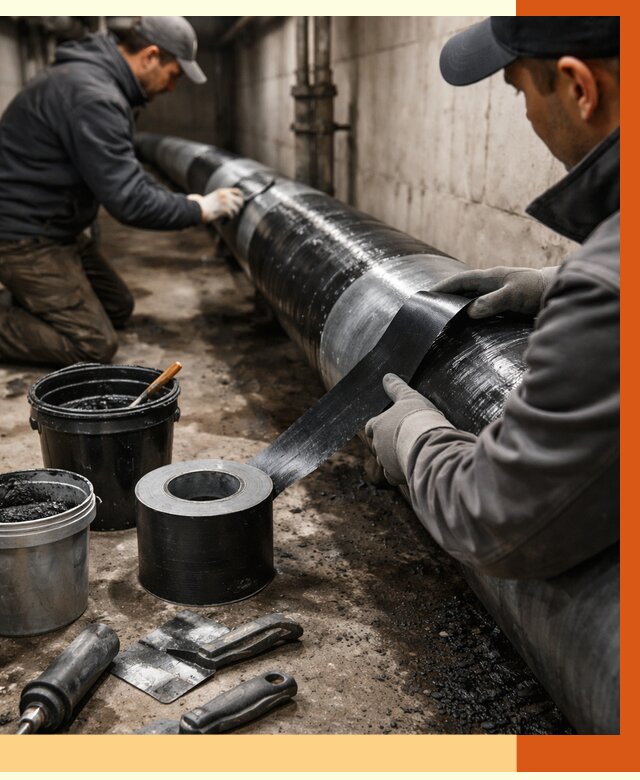 Гидроизоляция труб в чернушке от 2539 руб. — профессиональная герметизация | ТепломастерЧрш