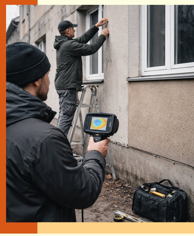 Тепловизионное обследование фасада в чернушке для выявления дефектов