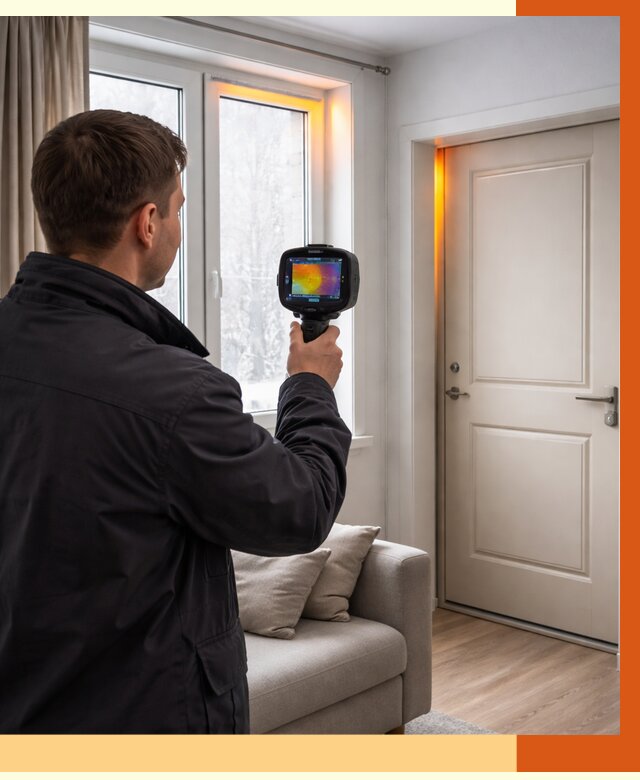 Тепловизионное обследование окон и дверей в чернушке от 4570 руб. | ТепломастерЧрш